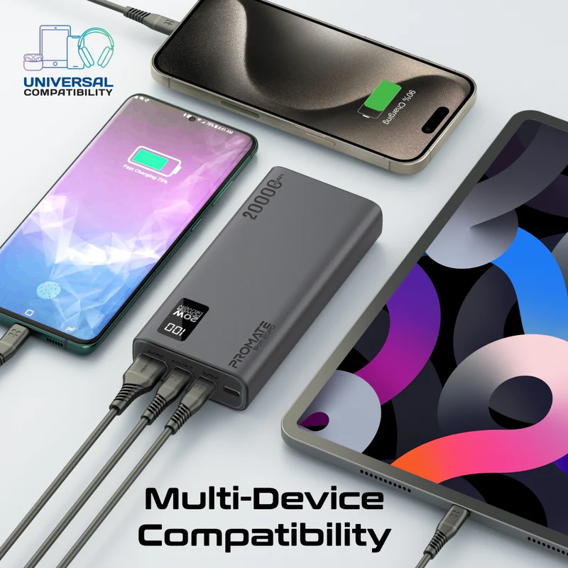 Promate Bolt-20PD, Power Bank 20000mAh, Ultra-Slim Portable Charger, 20W Promate Bolt-20PD, Power Bank 20000mAh, Ultra-Slim Portable Charger, 20W